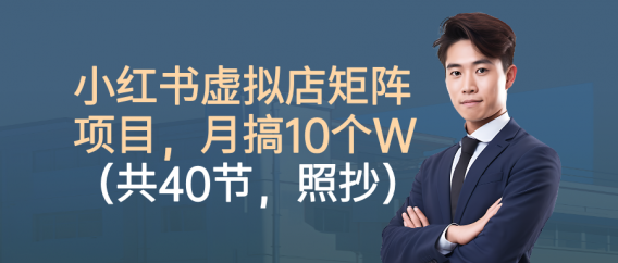 小红书虚拟店矩阵项目,月搞10W(共40节,照抄照做)